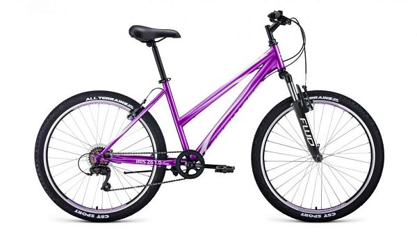 Велосипед горный FORWARD IRIS 26 1.0 26" 17" 6 ск. фиолетовый RBKW1M166007 2021